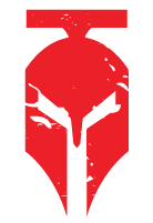 Red Spartan helmet logo symbolizing strength, strategy, and protection for Sentinel Creative Group.